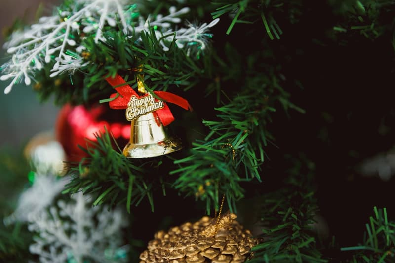 A little gold bell on the Christmas tree